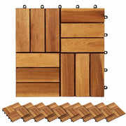 Piastrella per Decking 20 pz Marrone 30 x 30 cm CFW7976750