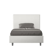 BS COM Letto una piazza e mezza contenitore imbottito 130x190 similpelle bianco