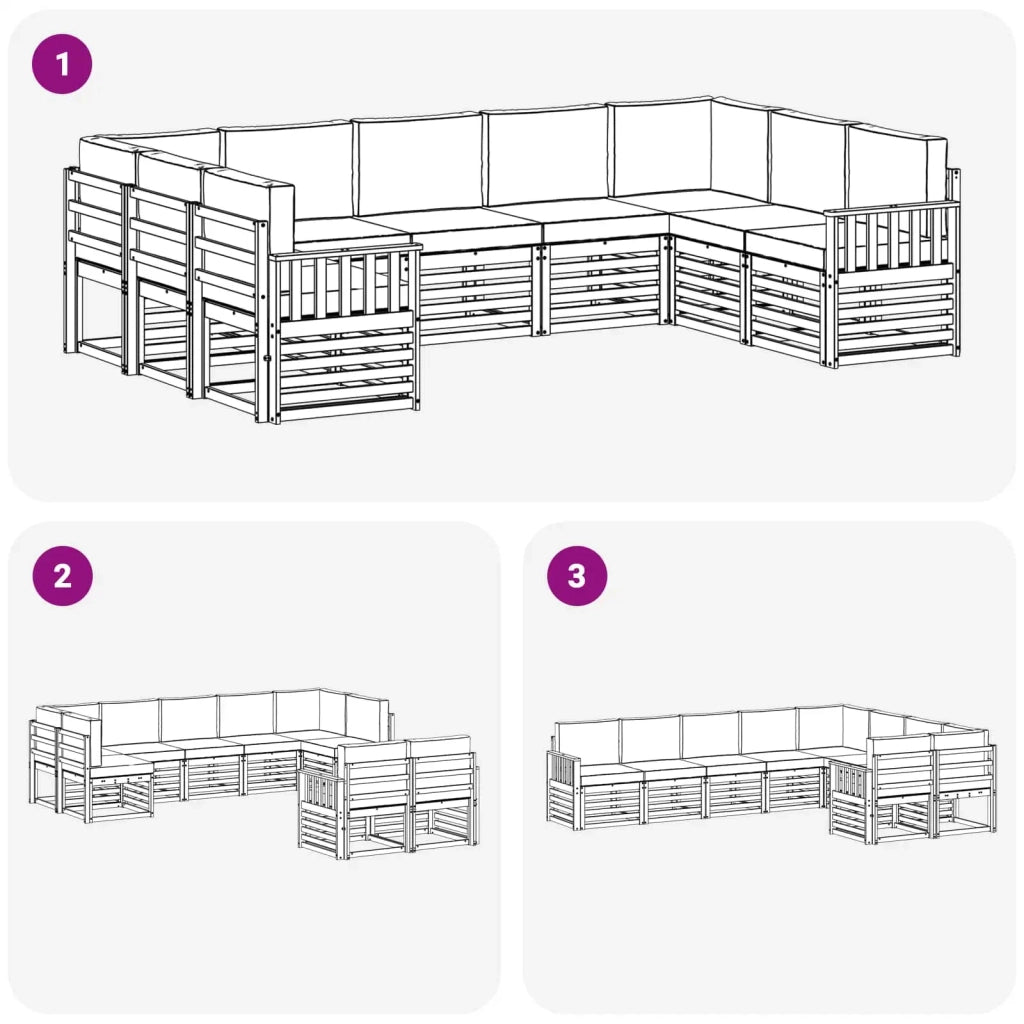 Set di divani da esterno 7 pcs Bianco e Antracite 3392497
