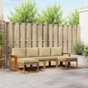 Set di divani da esterno con cuscino 6 pcs Naturale e Beige 3366786