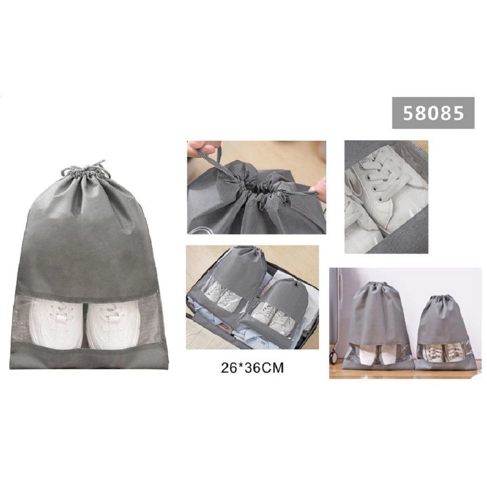 Trade Shop - Set 2pz Borsa Sacchi Sacca Porta Scarpe Portascarpe Viaggio Sport 26x36cm 58085 -