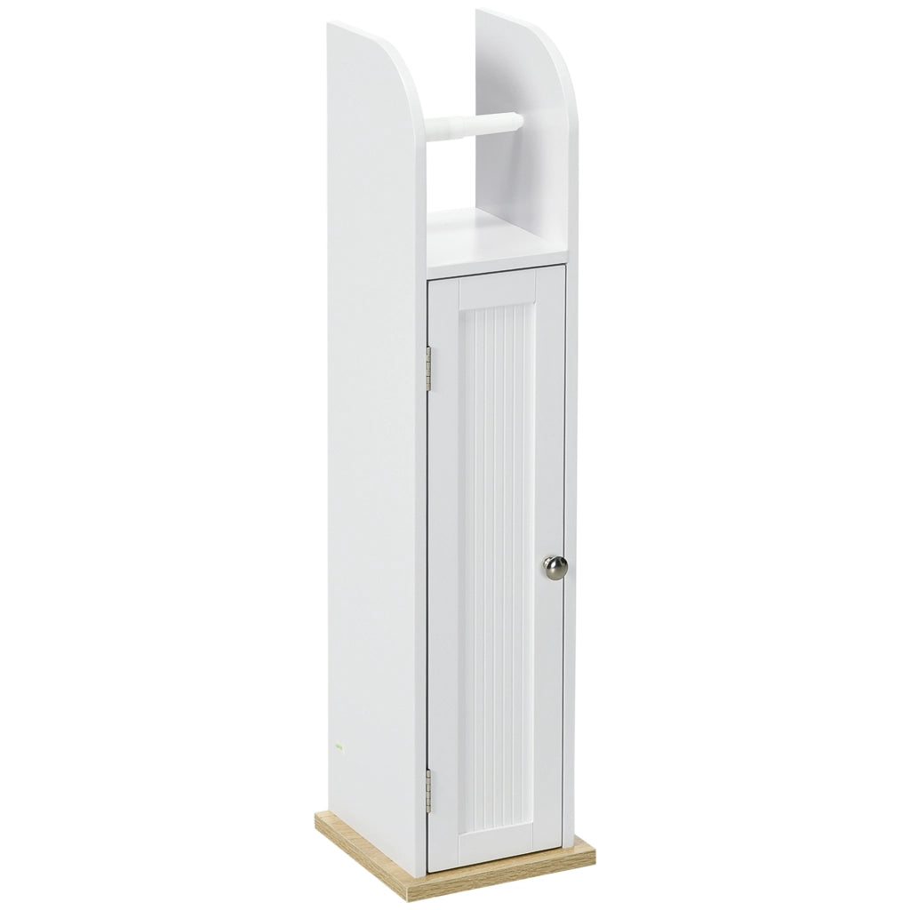 Mobile Bagno Salvaspazio con Portarotolo ¨C Xylo ¨C Bianco 3 Ante 20x20x80 cm