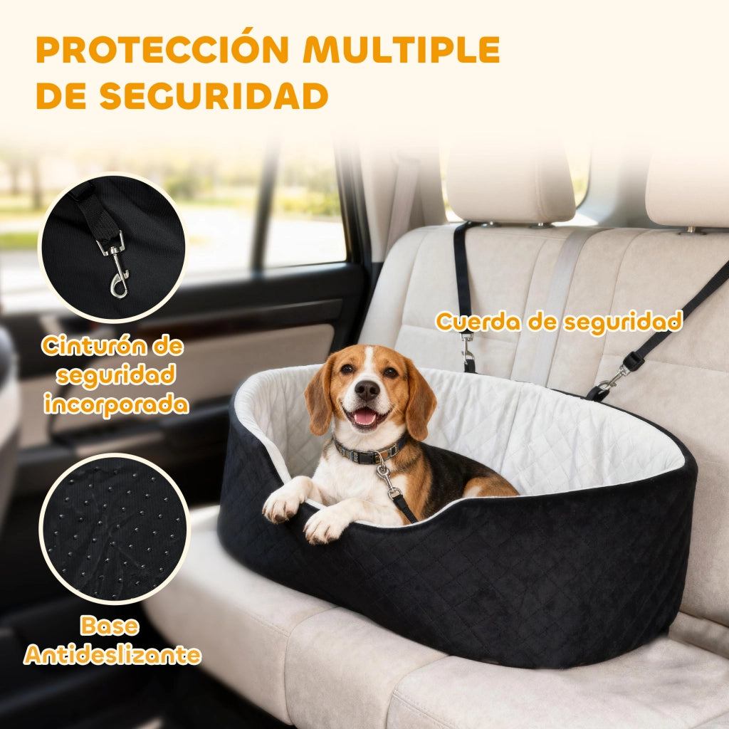 Sedile Auto per Cani Piccoli e Medi ¨C Minimal ¨C Nero 40x60x30