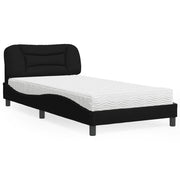 Letto con Materasso Hvar Nero 100x200 cm in Tessuto