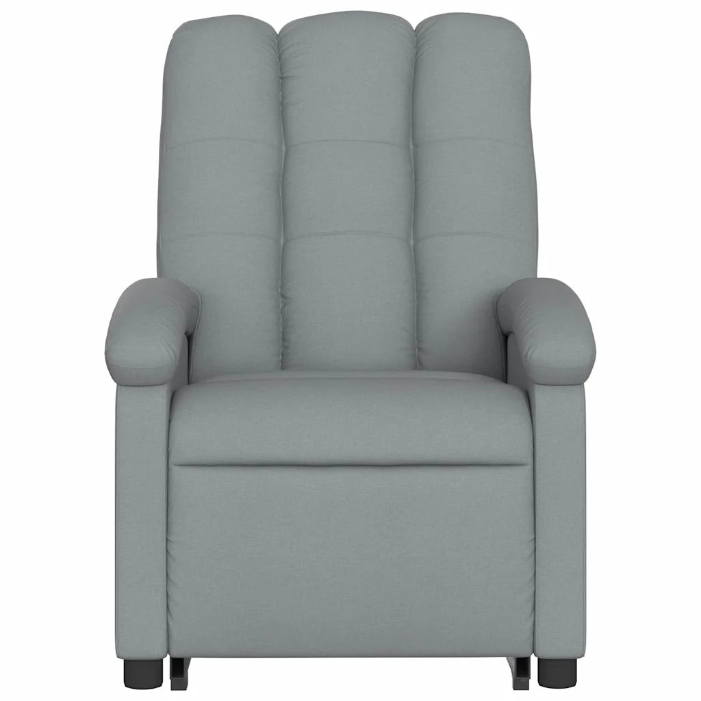 Poltrona | Sedia Relax Alzapersona Massaggi Reclinabile Grigio Chiaro Tessuto