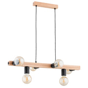 Lampada sospensione scandinava legno 6xE27 Alfa Impuls
