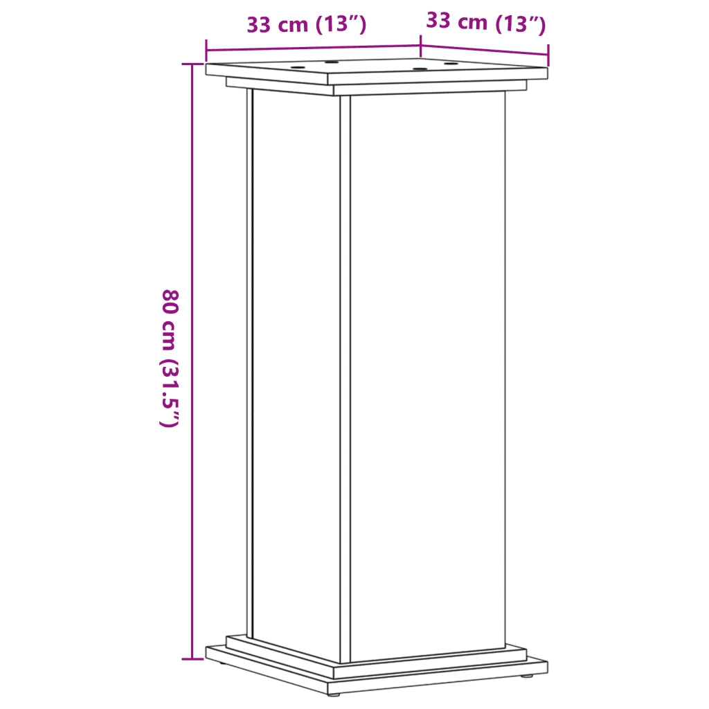 Supporto per piante | Sostegno per piante Rovere Fumo 33x33x80 cm Legno Multistrato
