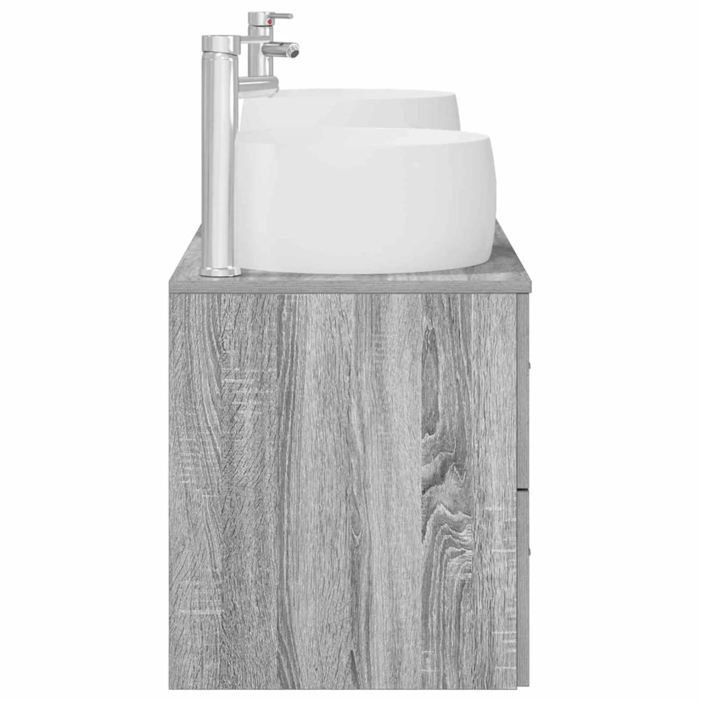 Set di mobili per il bagno 3 pz Sonoma grigio 3405920