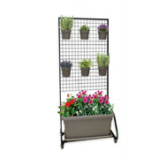 Fioriera a Parete Dada Cm 70X100 Nera Compresi 6 Vasetti Diam 14 Nero Tecnokit