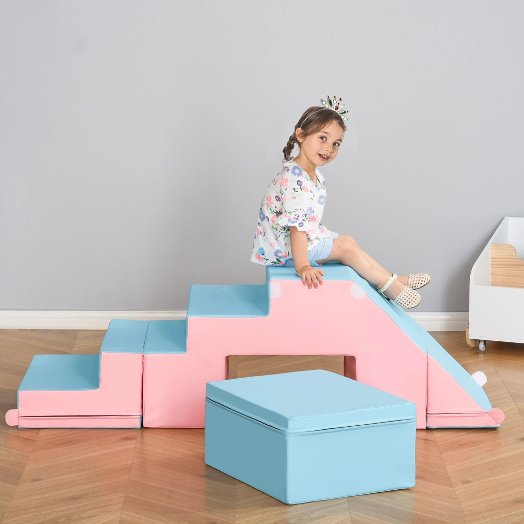 Casetta per Bambini con Scala ¨C Minimal ¨C Rosa e Blu 86x49x47 cm
