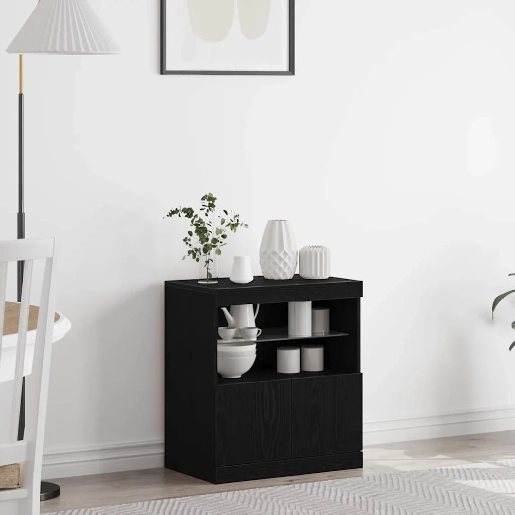 Madia LED Nero 60,5 x 37 x 67 cm Legno multistrato 863029