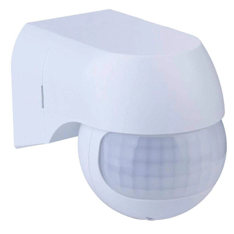 Sensore di Movimento a Infrarossi e Crepuscolare Montaggio a Parete Muro Carcassa Bianca Testa Orientabile 180 Gradi IP44 SKU-5088