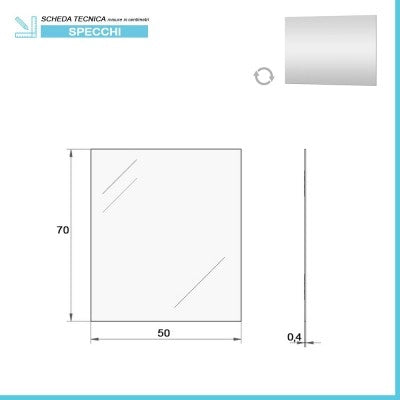 Specchio LED 50x70 cm reversibile con luce naturale