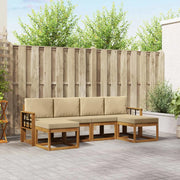 Set di divani da esterno con cuscino 6 pcs Naturale e Beige 3366791