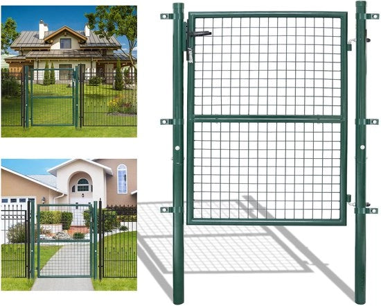 Porta di giardino 100x100CM - Porta di giardino in acciaio alluminizzato con serratura - maniglia e chiave - robusta e duratura - porta per orto