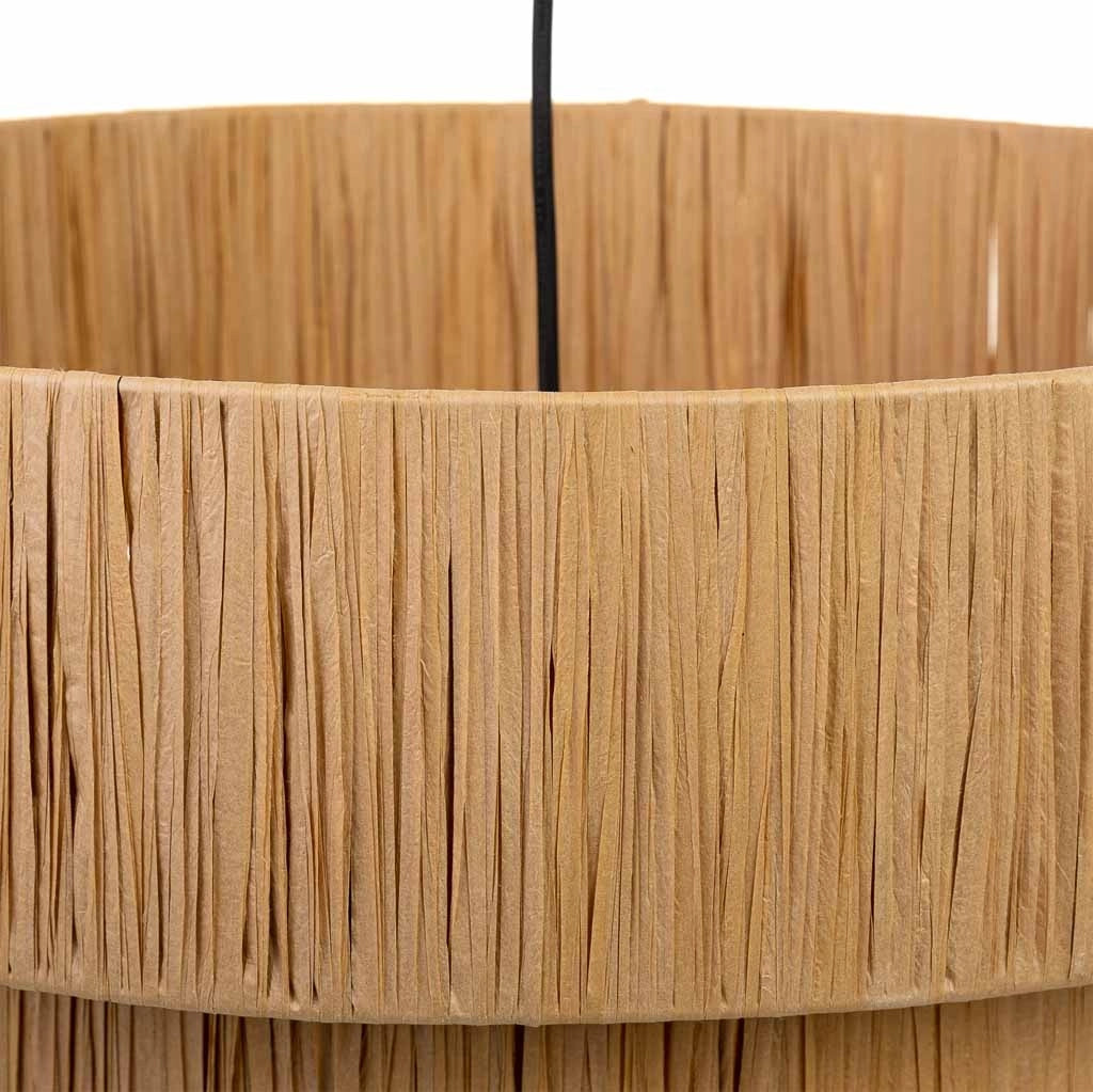 Lampada soffitto rafia e metallo marrone 51x51x37h cm