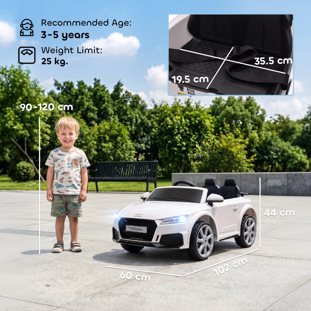 Macchina Elettrica per Bambini con Telecomando e Fari LED ¨C Minimal ¨C Bianco
