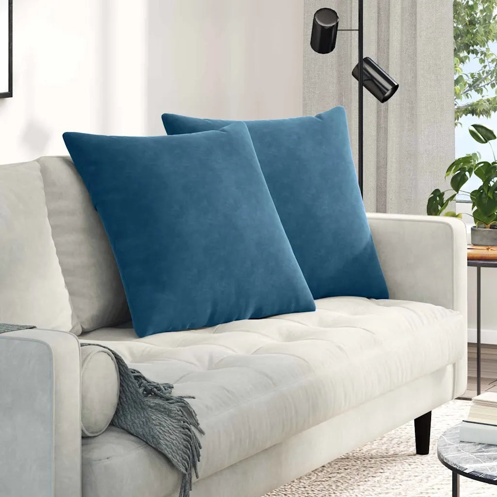 Cuscini da Divano 2 pcs Blu 60 x 60 cm Tessuto in Cords 42014013