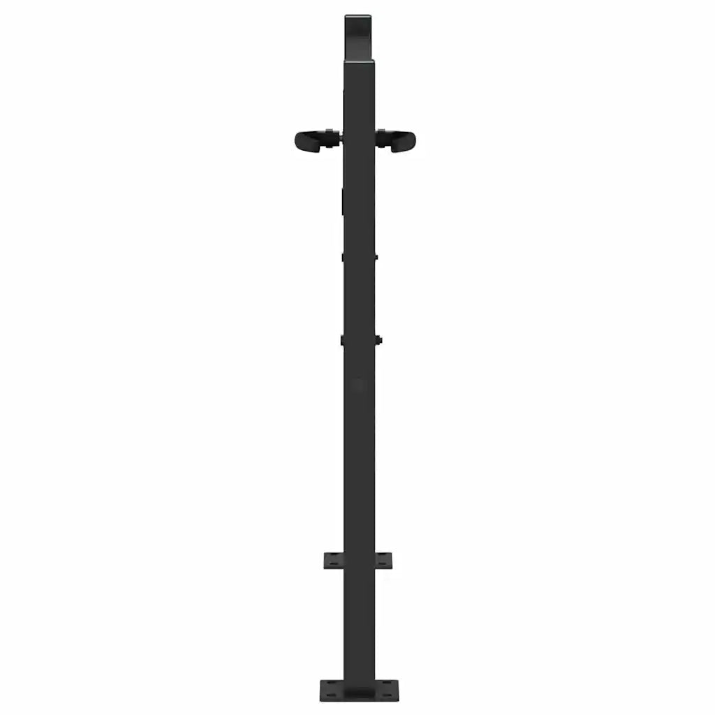 Cancello da giardino con blocco Nero 110 x 105 cm 42015884