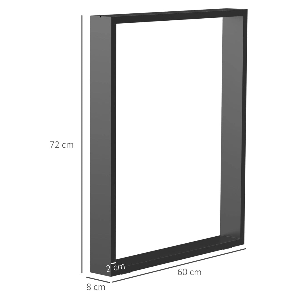 Gambe per tavolo rettangolari in acciaio nero ¨C Minimal ¨C 72 cm
