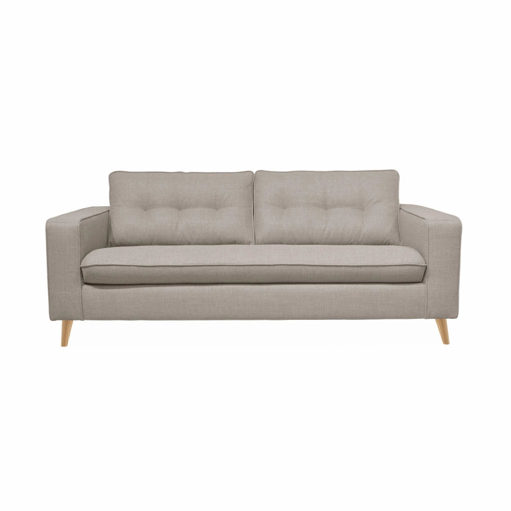 Divano letto convertibile con materasso, 3 posti, beige
