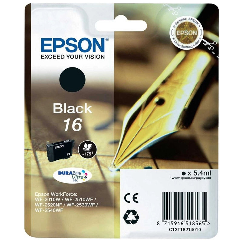 EPSON T16 BLACK (C13T16214010) - CARTUCCIA ORIGINALE