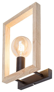 Applique moderna 1 luce E27 nera legno Indigo Rabalux