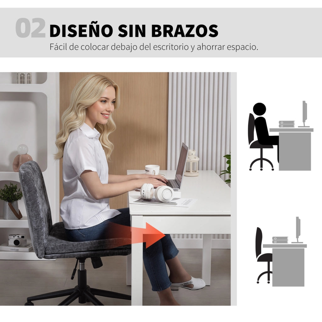 Sedia da Ufficio con Seduta Larga ¨C Minimal ¨C Grigio