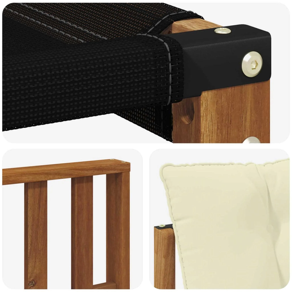 Set di divani da esterno Legno di Acacia Massello e Textilene 3436318