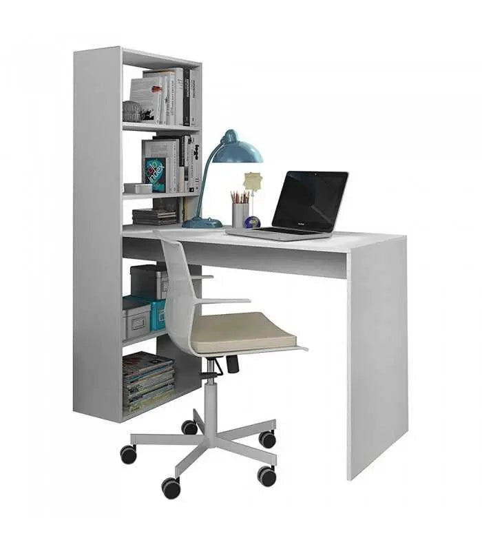 SCRIVANIA CON LIBR.DUPLO BIANCO ARTIC