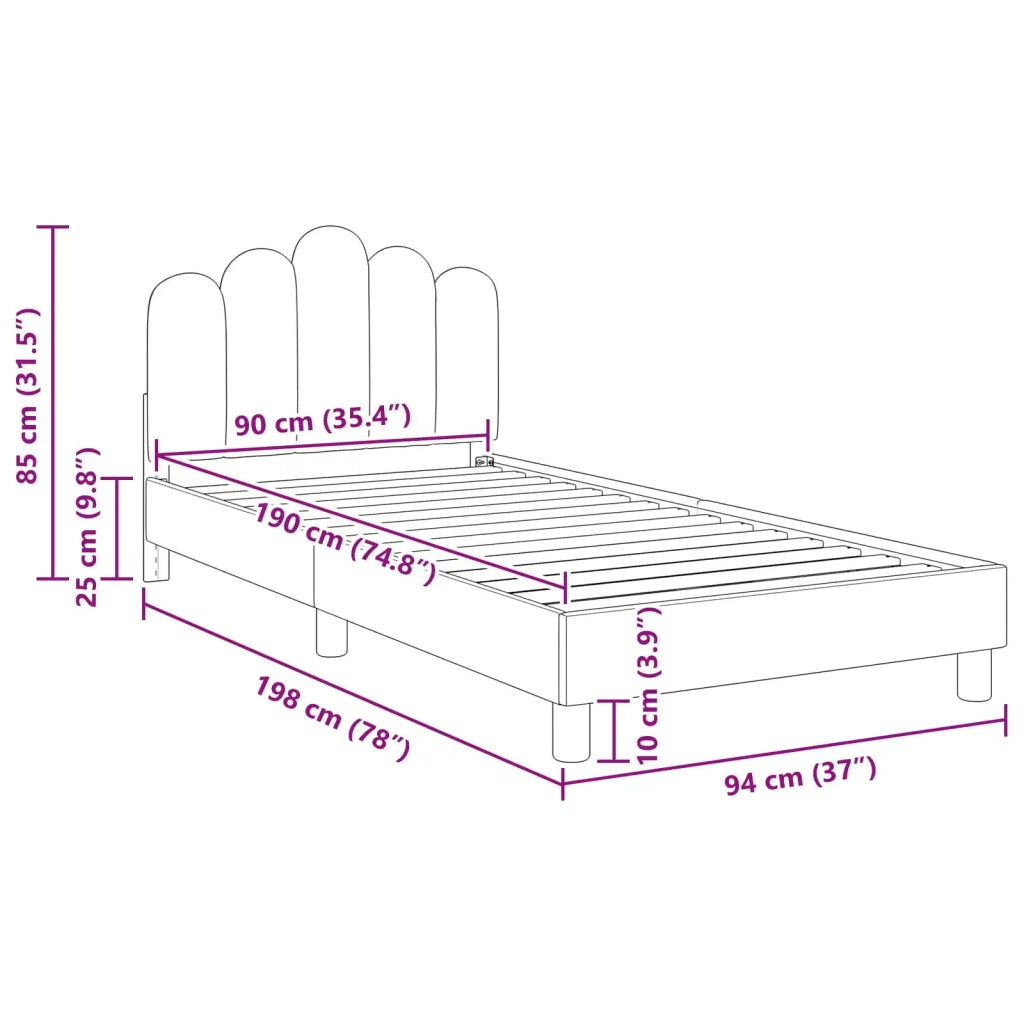 Struttura letto bambini con testata-Giroletto per bambini Grigio Chiaro 90 x 190 cm 190500