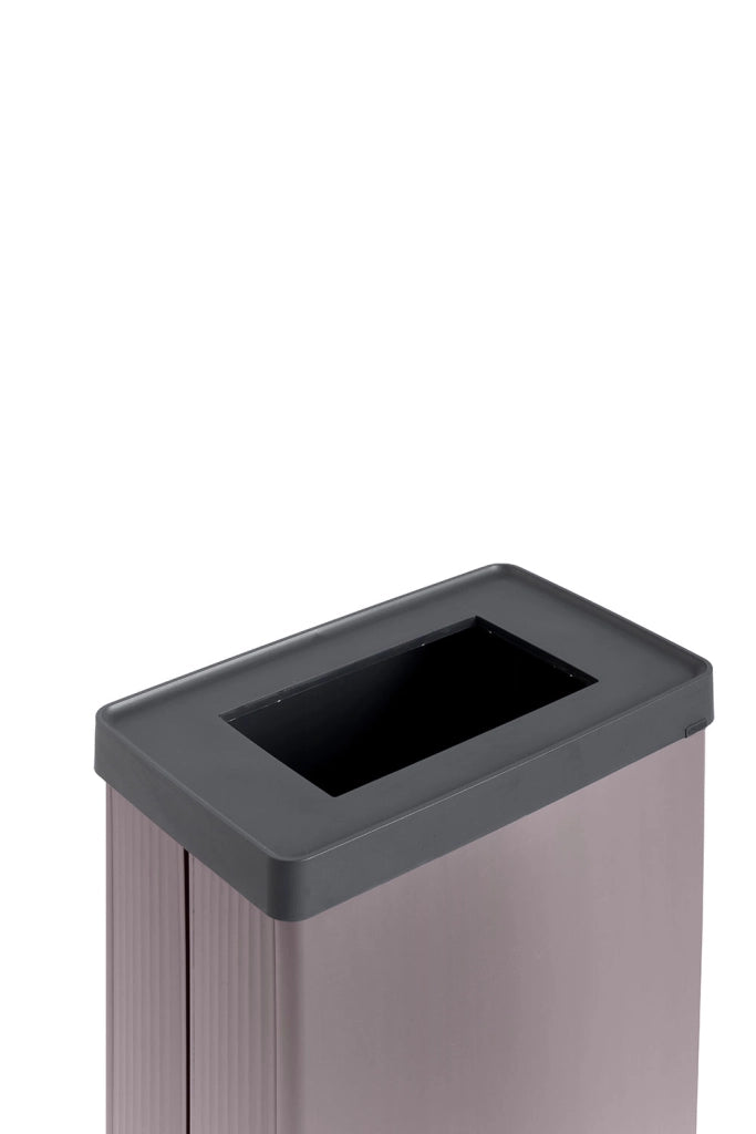 Pattumiera Alta 54L Interno Esterno Keter Verto Recycle 43,5x26,5x68,7 cm con Bordo Copri Sacco in Plastica Rosa Perla
