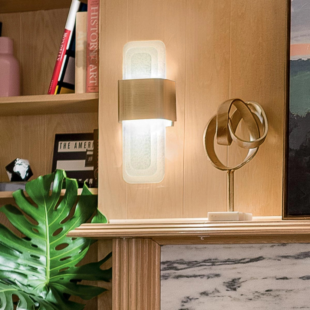 Applique LED 16W ottone verticale rettangolare SERENE Kichler