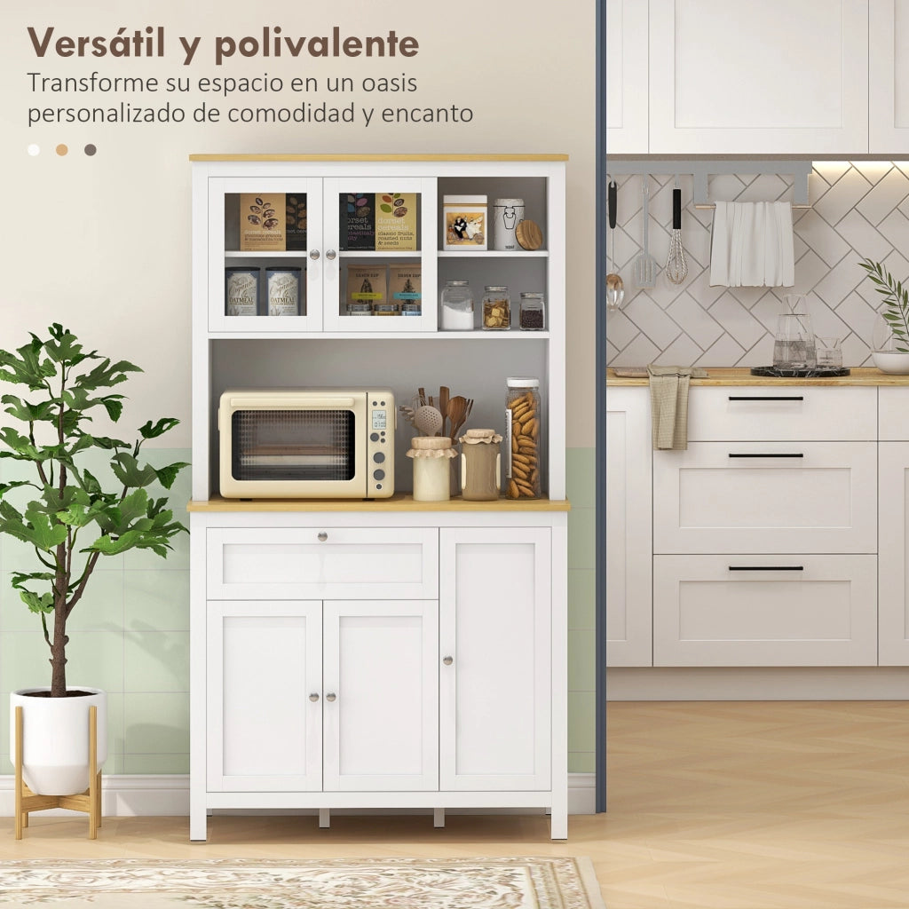 Armadio da Cucina con 5 Ante e Ripiani Regolabili ¨C Minimal ¨C Bianco 100x40x180