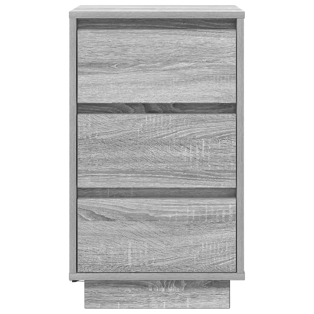 Comodino con Luci LED Grigio Sonoma 38x34x65 cm 861306