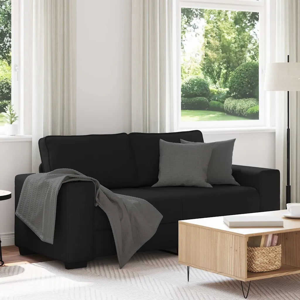Divano a 2 Posti Nero 180x77x82 cm in Tessuto 4105168