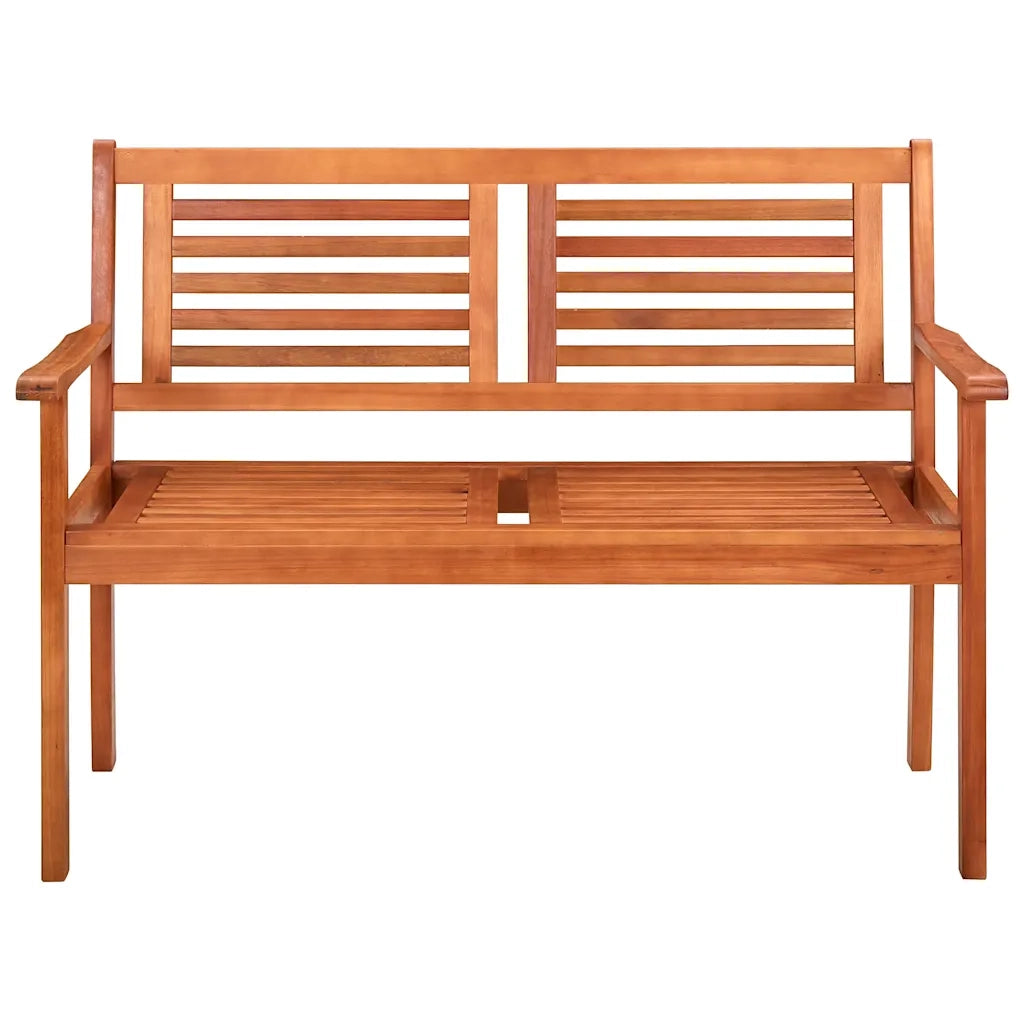 Panchina da Giardino 2 Posti e Cuscino 120cm Massello Eucalipto 3060972