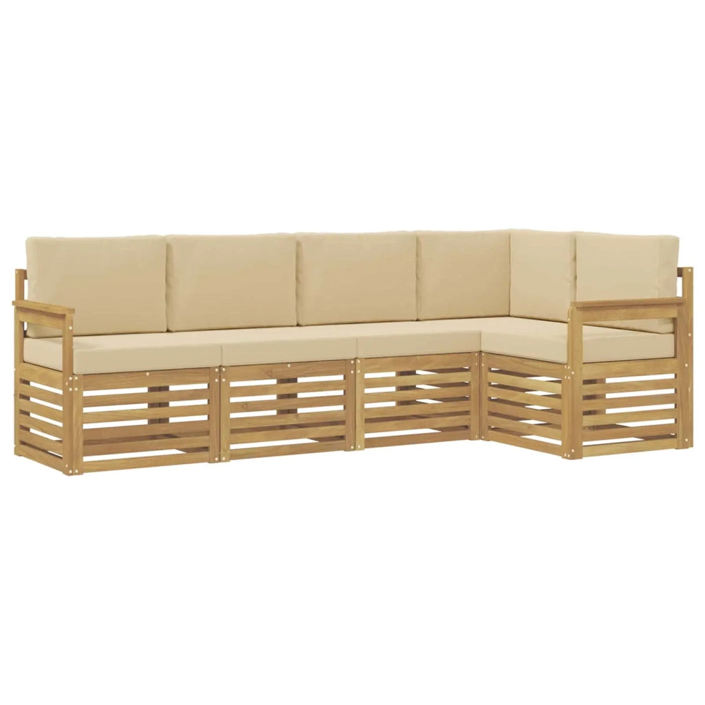 Set di divani da esterno 5 pcs Bianco e Beige 3391823