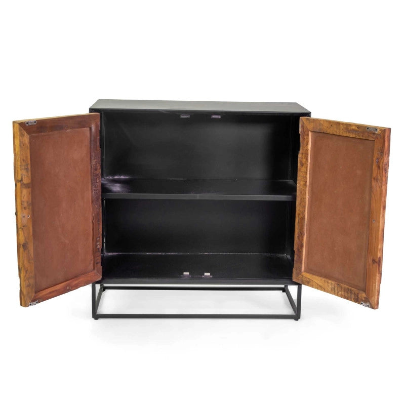 Mobile Legno Jaipur Naturale Top Nero Cm 85x38h85