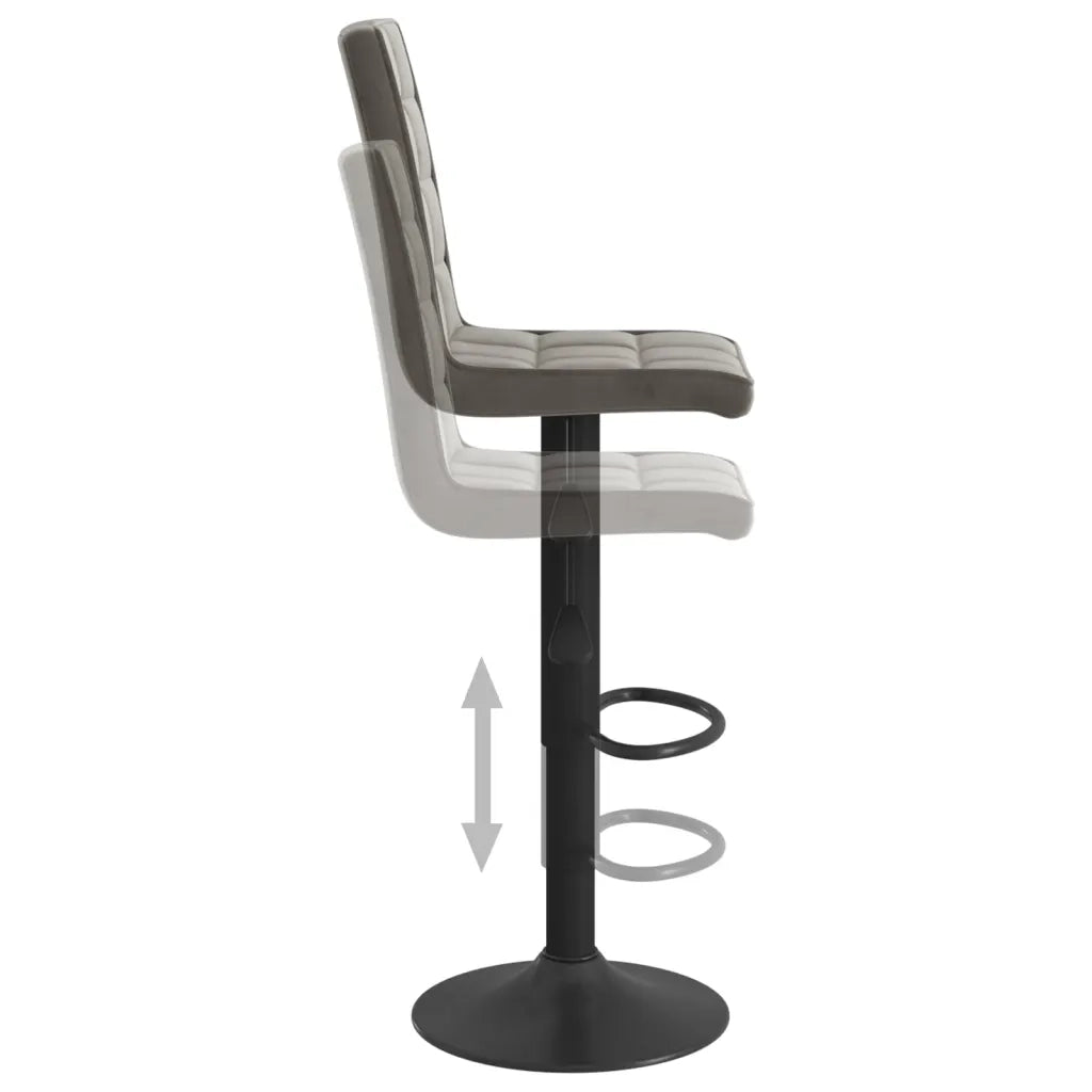 Sgabello da Bar Grigio Scuro in Velluto 335753