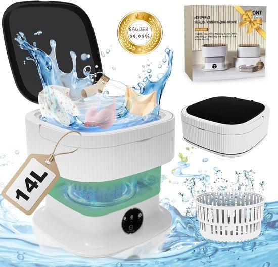 Mini waschinautomatica portatile 12L - mini-wasmachine per camper - verde - 2 kg