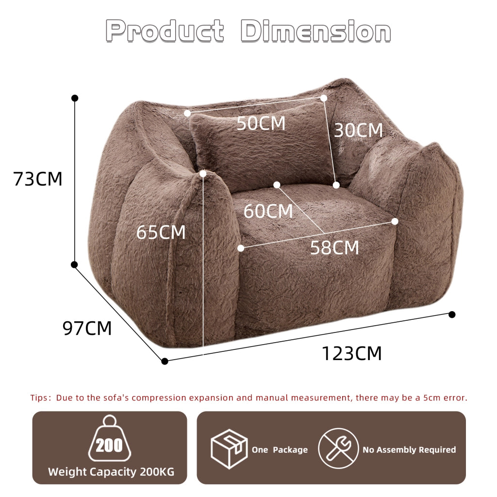 Poltrona sacco gigante con cuscino ¨C Xylo ¨C tessuto similpelle color kaki per soggiorno