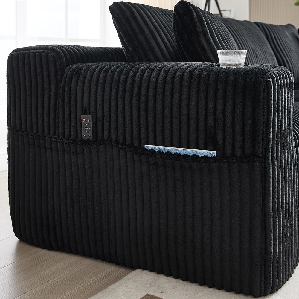 Set modulare divano - Xylo - 2 posti + chaise longue, velluto