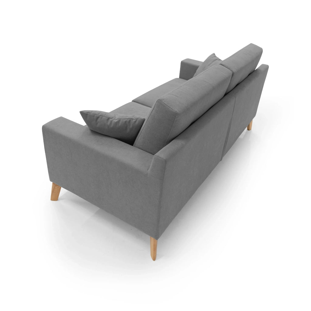 Danish Divano moderno in tessuto morbido impermeabile T02 206 cm grigio