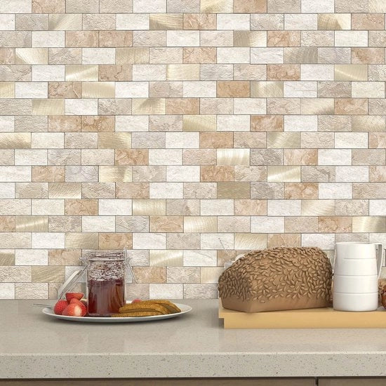 Tegli autoadesivi acqua resistenti - 3D mattonelle per parete - Spatwand per cucina - Mozaico per bagno - Facili da pulire - Resistenti al calore