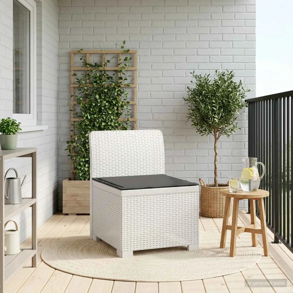 Divano da Giardino a 1 Posto con Cuscino Aspetto Rattan PP 8011789