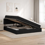 Letto con contenitore LED e materasso Nero 160 x 200 cm Tessuto 3459137