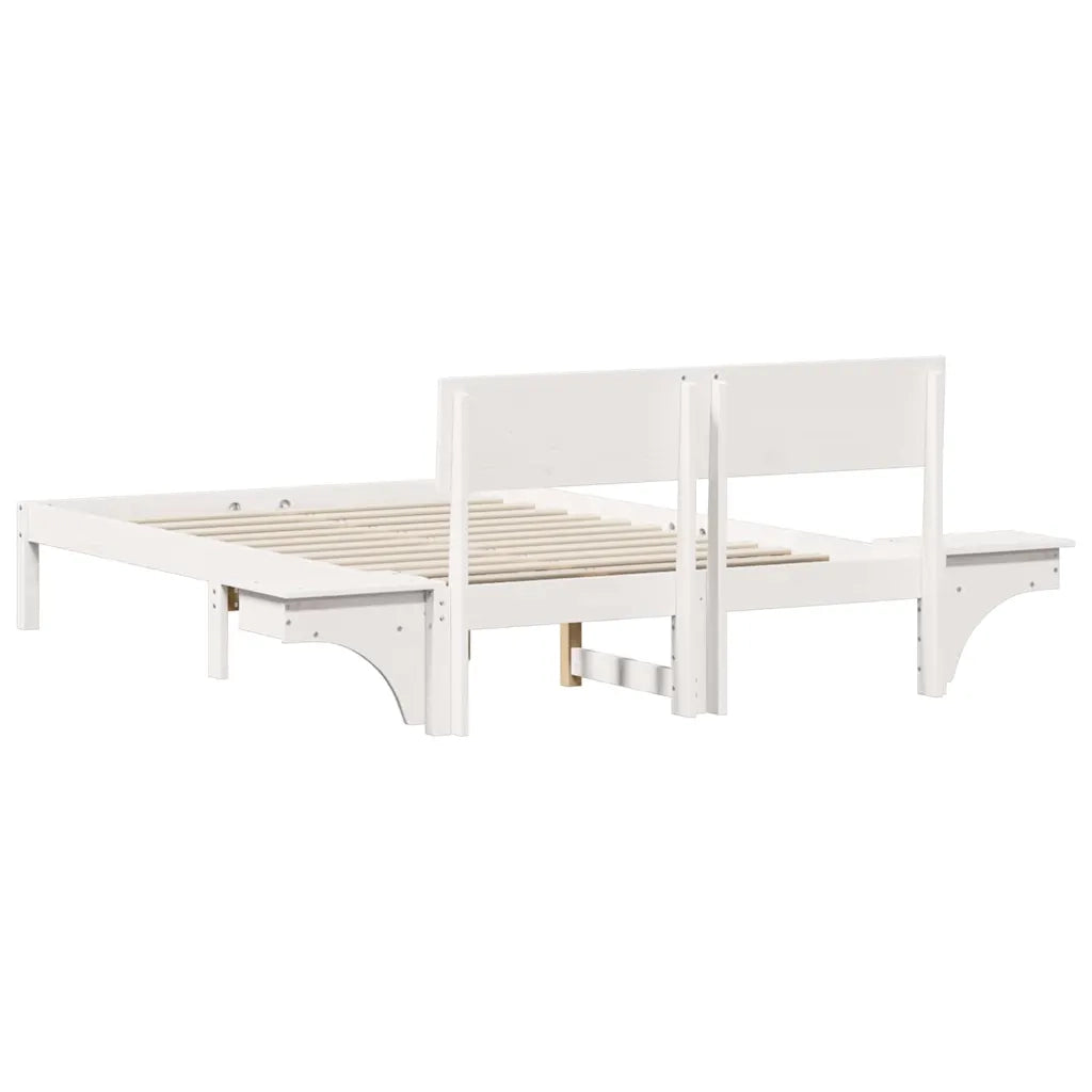 Struttura del letto Bianco 140 x 190 cm Pino massello 873452