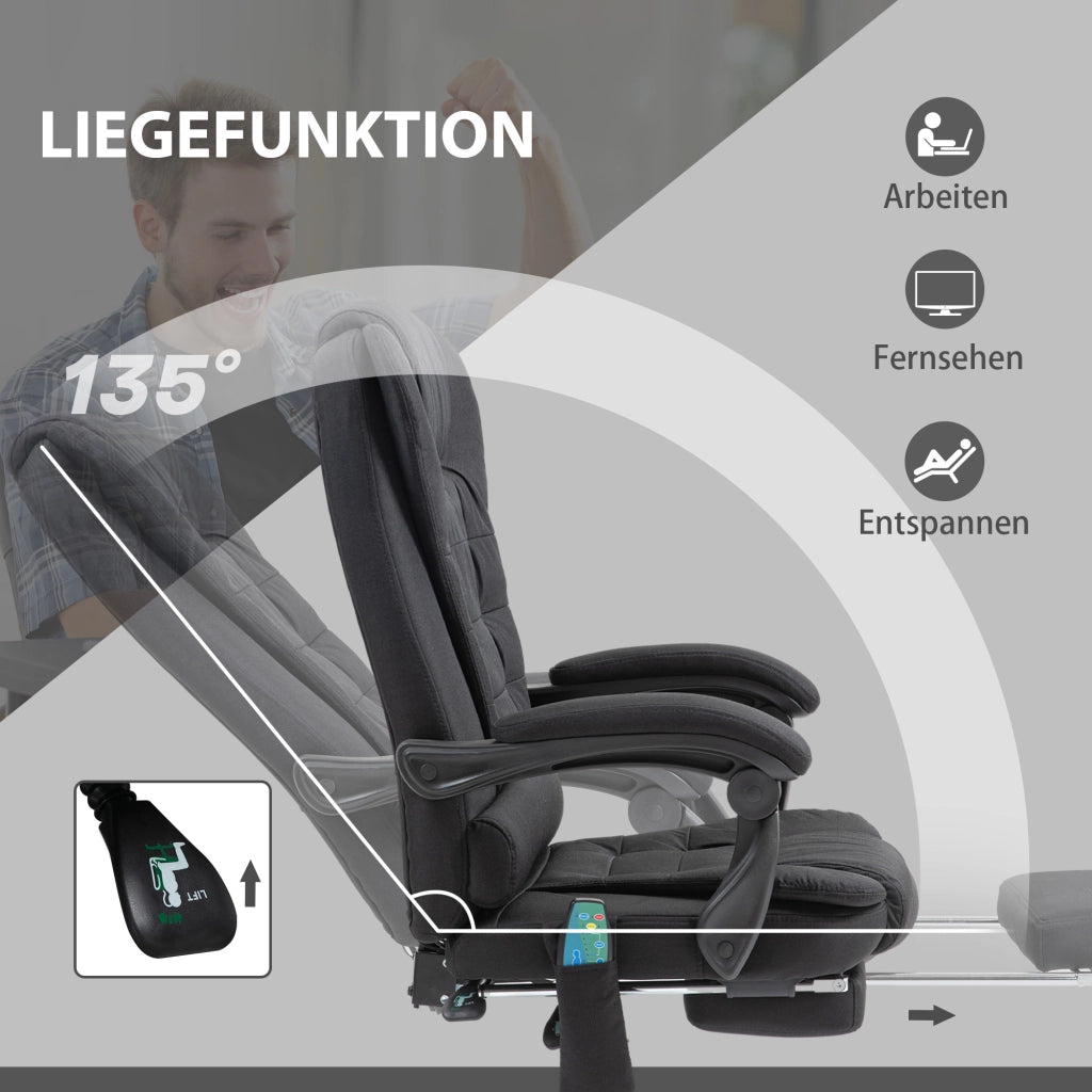Sedia da ufficio massaggiante ¨C zephmum ¨C nero