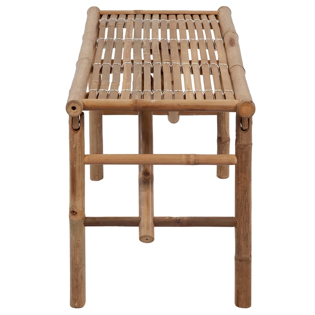 Panca da Giardino Pieghevole con Cuscino 118 cm in Bambù 3063867
